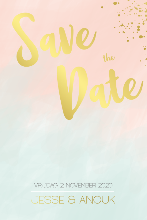 Save the date met goudfolie