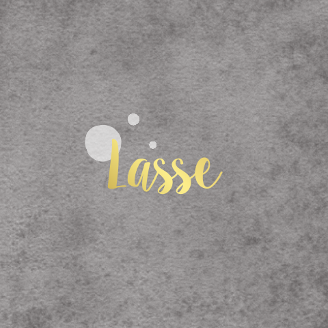 Geboortekaartje grijs met goudfolie jongen