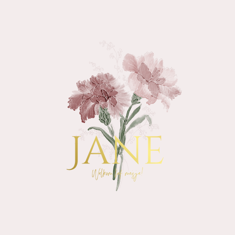 Geboortebloem geboortekaartje januari