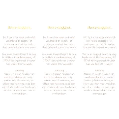 Ceremoniemeester kaartjes basis