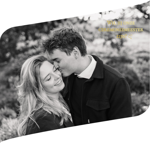 Wijnetiket foto staand ceremoniemeester