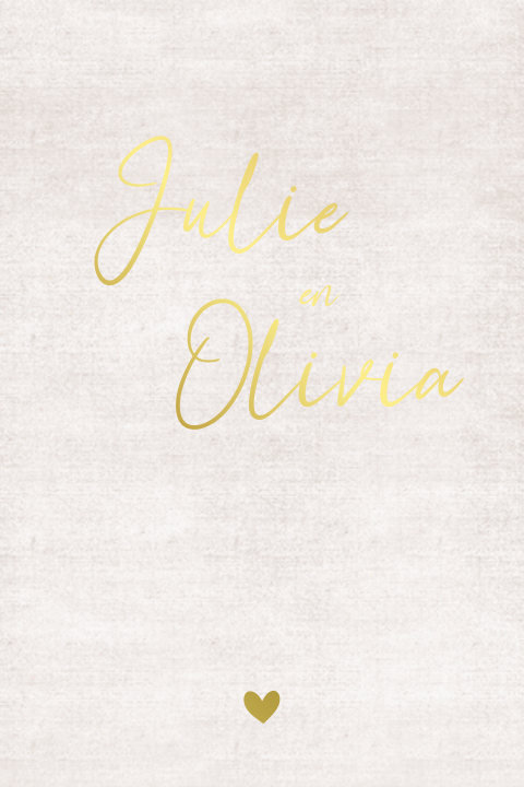 Tweeling geboortekaartje linnenlook