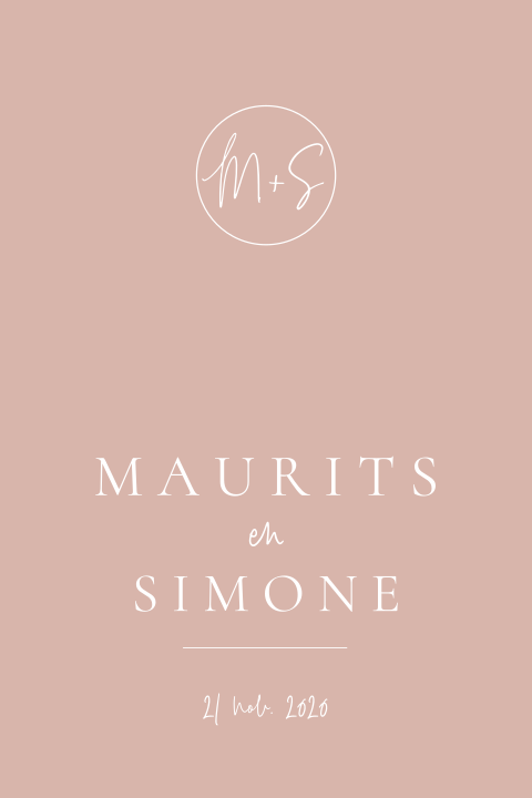 Tuinbord oudroze met witte tekst