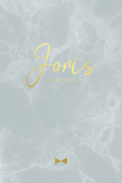 Geboortekaartje jongetje lichtblauw marmer