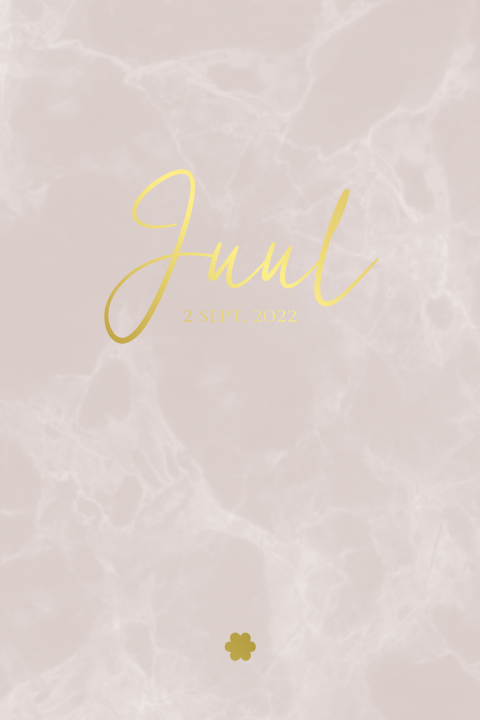 Marmerlook geboortekaartje meisje