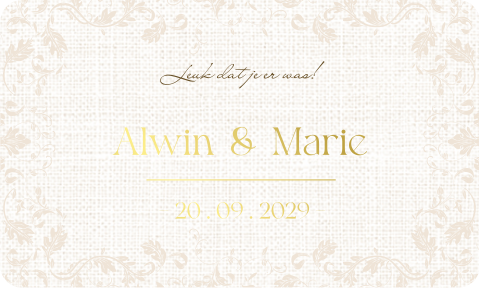 Wijnetiket liggend afgeronde hoeken Ivory Frame