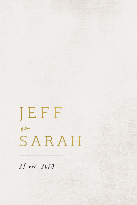 Zandkleur trouwkaart met folie