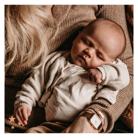 Newborn foto voor in pocketfold kaartje