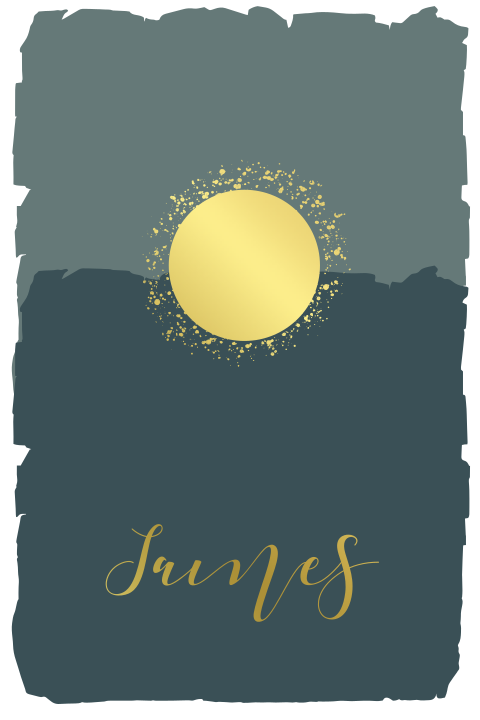 Stoer geboortekaartje jongen met maanstand