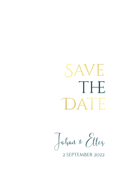 Oudroze save the date met goudfolie