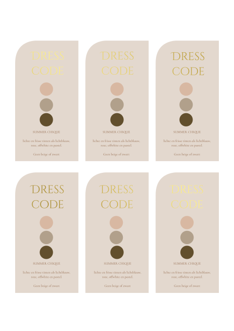 Dresscode kaartjes klein