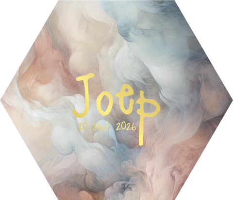 Hexagon sticker wolken Joep