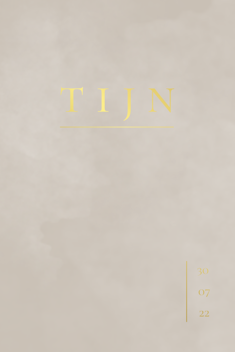 Lief klein geboortekaartje voor een jongetje zand