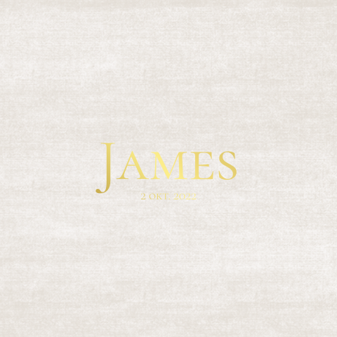 Linnenlook geboortekaartje jongen zandkleur