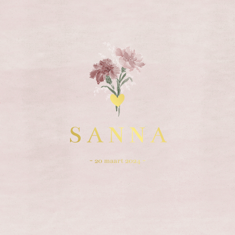 Geboortebloem geboortekaartje meisje