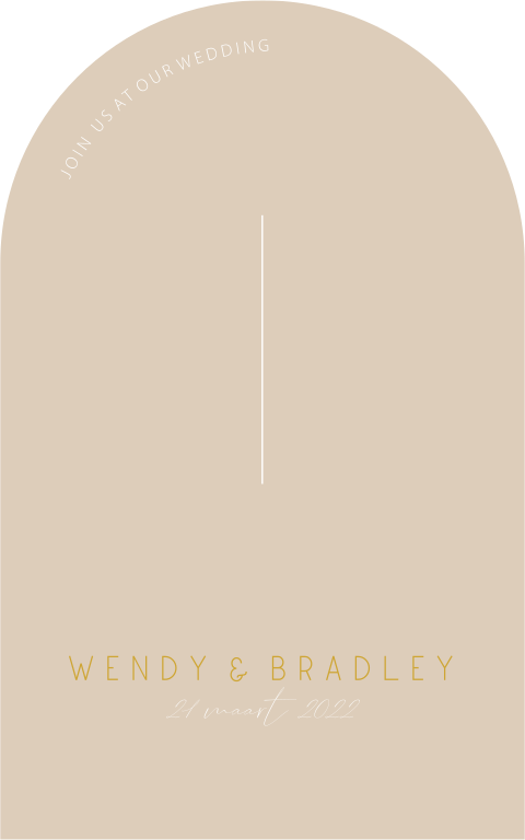 Boogvorm welkomstbord bruiloft zand