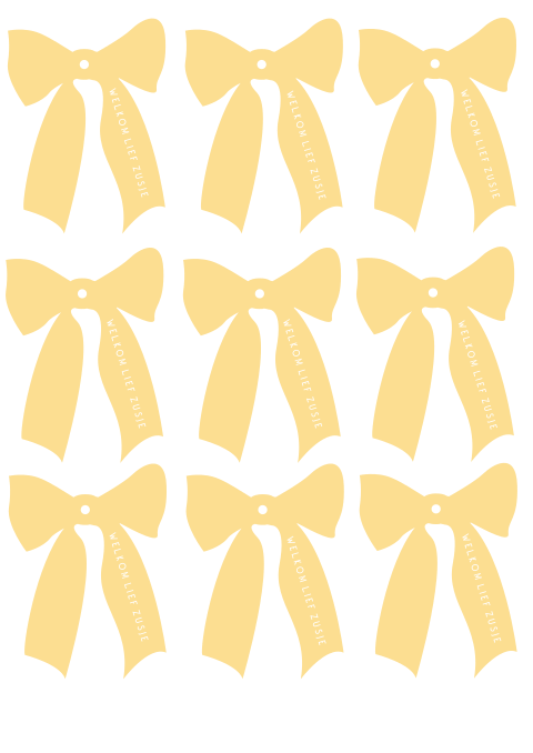 Strikjes met gaatje botergeel