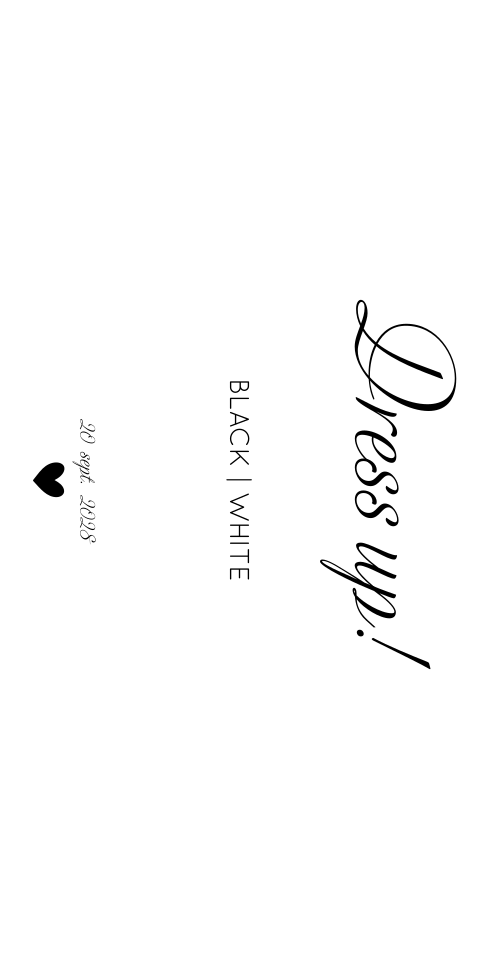 Dresscode kaartje zwart wit