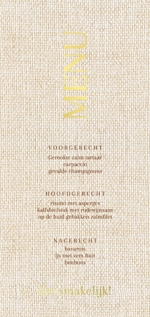 Linnenlook menukaart