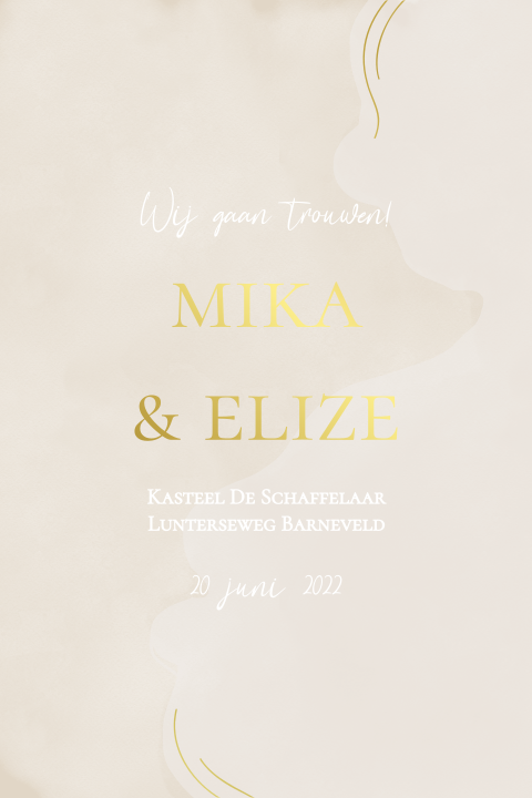 Mooie minimalistische abstracte trouwkaart