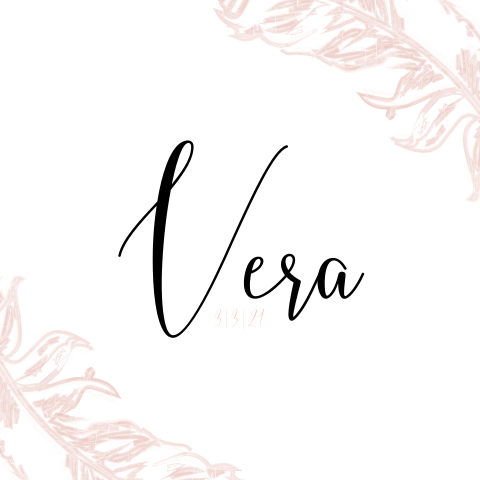 Vierkant geboortekaartje met veren