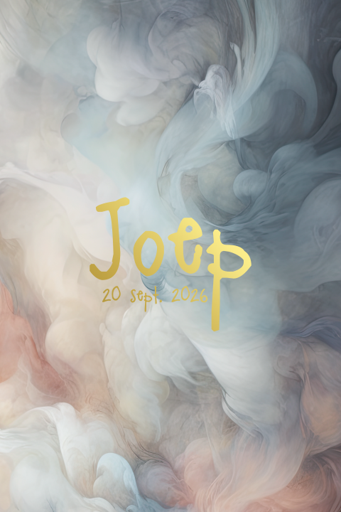 Uniek geboortekaartje jongen met wolken