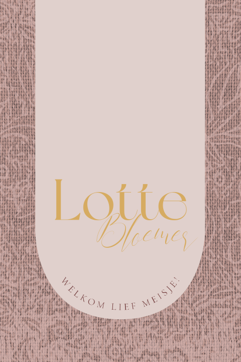 Geboortesticker klassiek met linnenlook