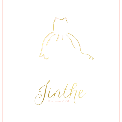 Lief geboortekaartje met prinsessenjurk