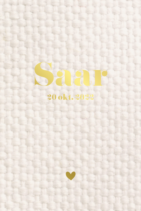 Meisjes geboortekaartje met winters patroon