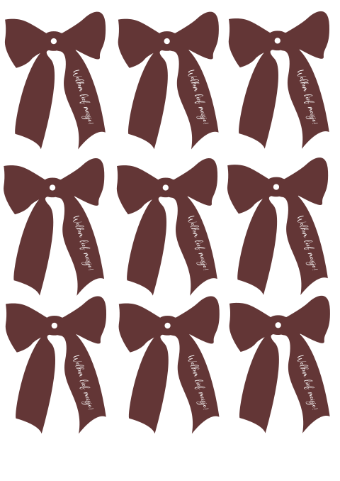 Strikjeslabels met gaatje