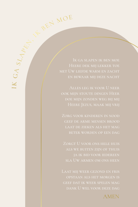 Poster met ik ga slapen ik ben moe