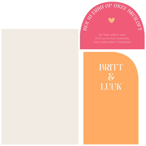 Unieke kleurrijke trouwkaart met lakfolie