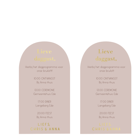 Dagprogramma halve boog