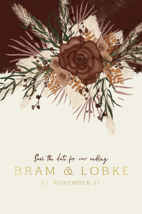 Save the date in naturel kleuren met folie