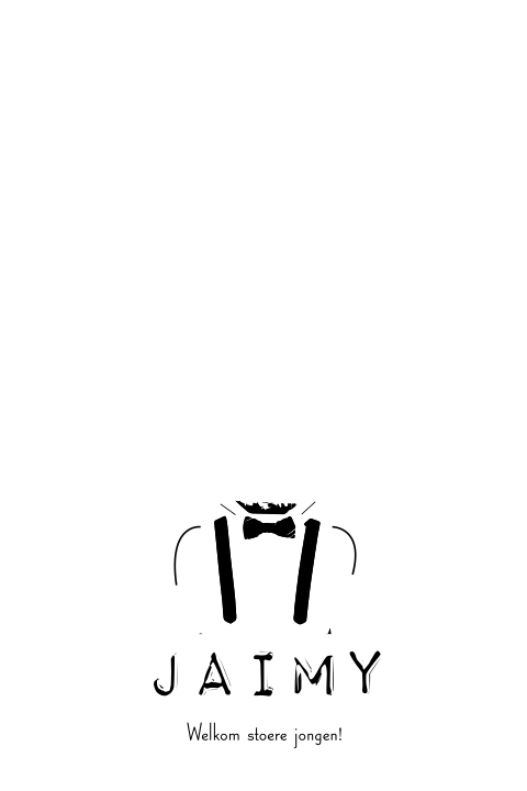 Geboortekaartje jongen met strikje