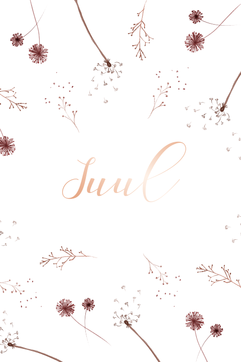 Lief en vrolijk geboortekaartje meisje met bloemen