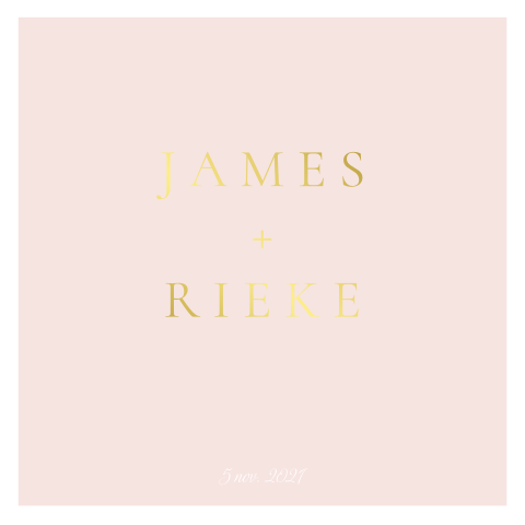 Roze trouwkaart met folie