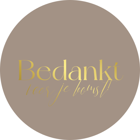 Ronde sticker met goudfolie