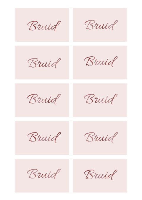 Naamkaartjes lichtroze met lakfolie