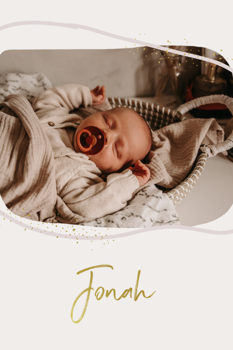 Lief abstract geboortekaartje jongetje met foto