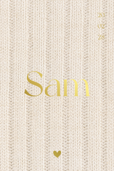 Jongens geboortekaart met winters patroon