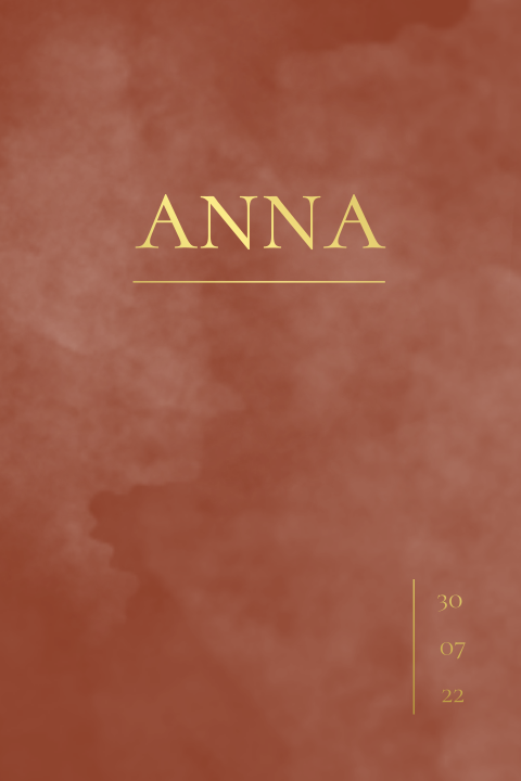 Lief klein geboortekaartje voor een meisje met roest