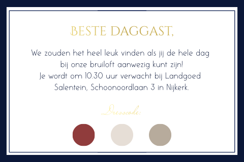 Detail kaartje voor bij de trouwkaart