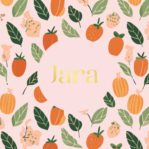 Herfst geboortekaartje meisje met vrolijke kleuren