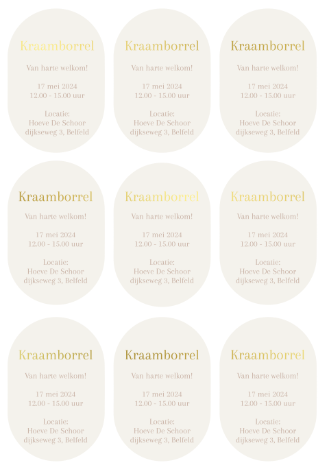 9 kraamborrel kaartjes ovaal