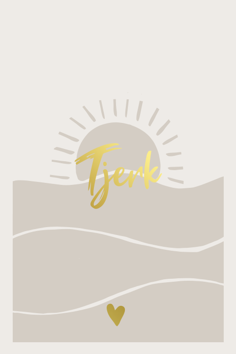 Jongens geboortekaartje met zon en goudfolie