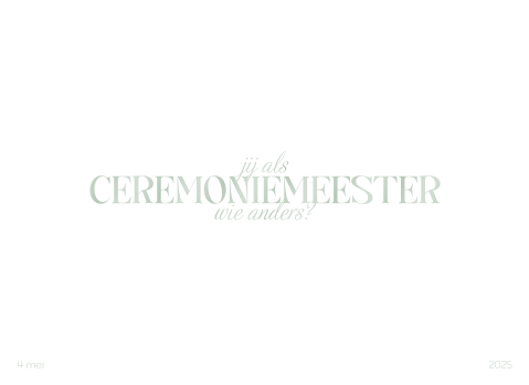 Wijnetiket simpel ceremoniemeester