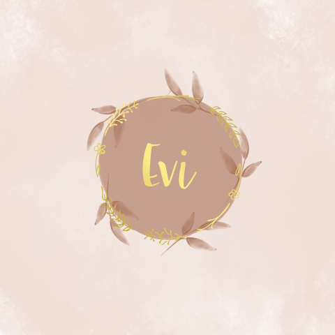 Lief geboortekaartje meisje met goudfolie en takjes