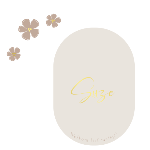 Lief meisjes geboortekaartje met bloemetjes