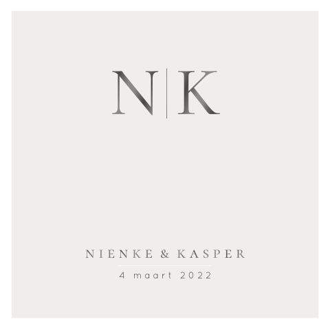 Chique trouwkaart met zwarte foliedruk